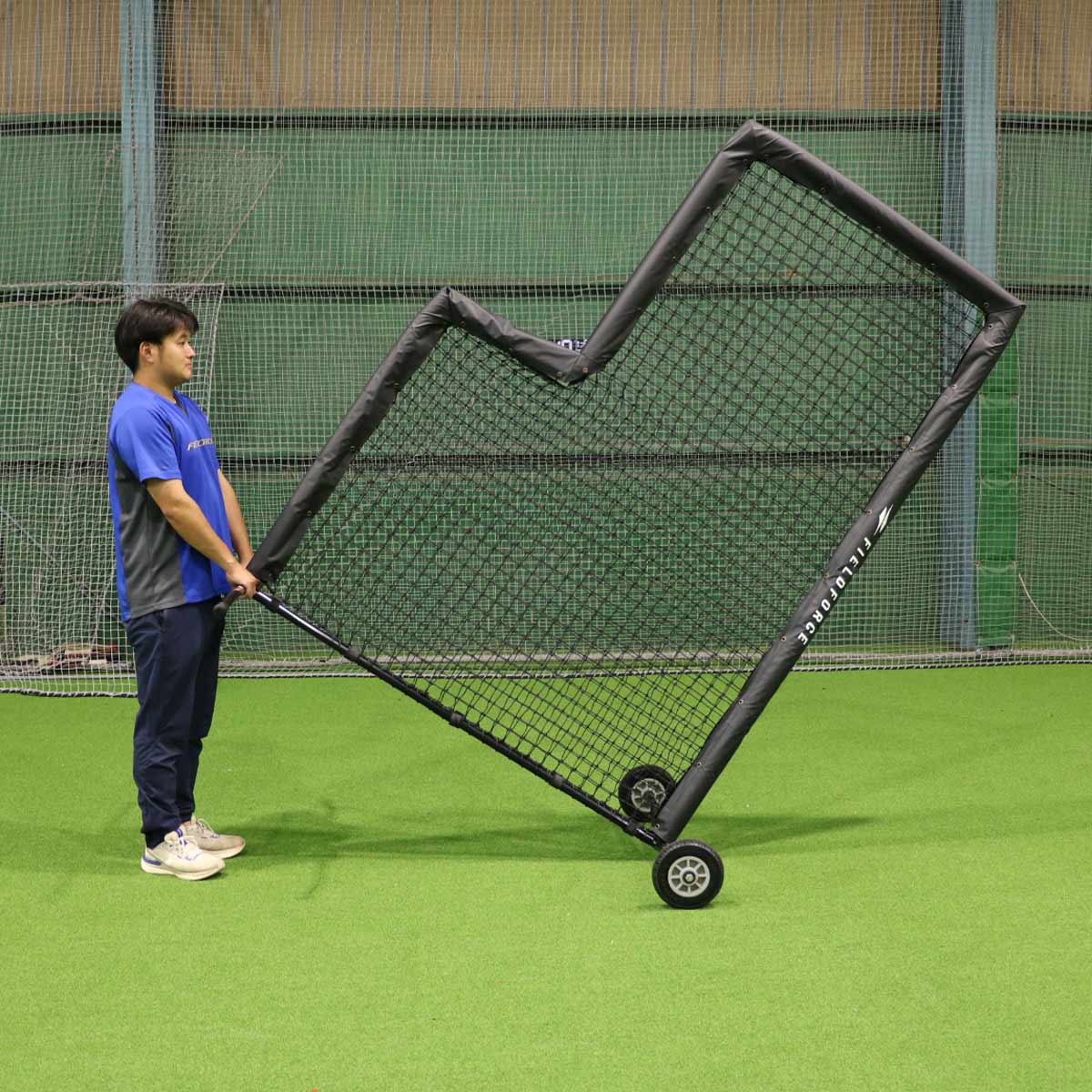 L字投手用ダブルネット-タイヤ付き|FBNP-2024WT