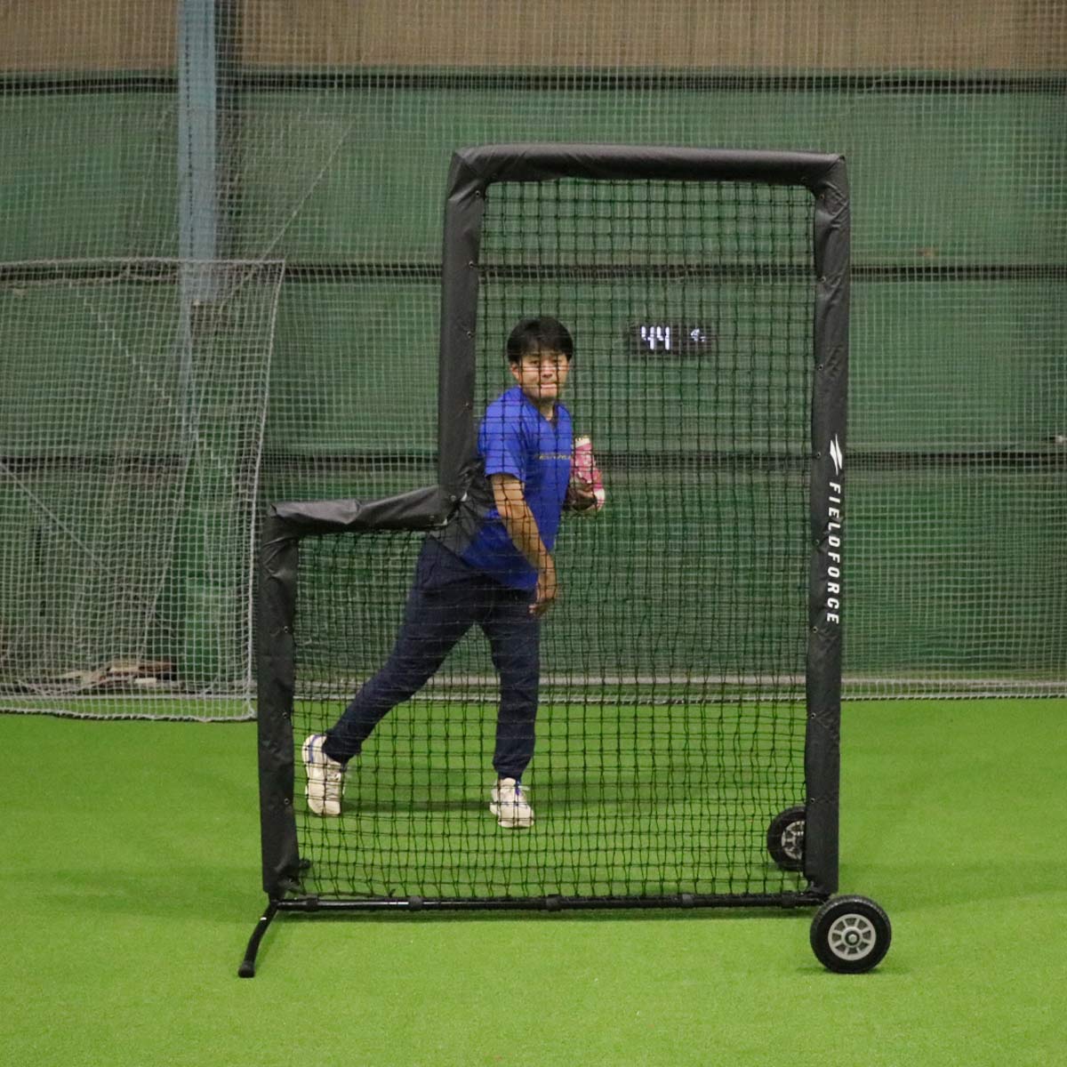 L字投手用ダブルネット-タイヤ付き|FBNP-2024WT